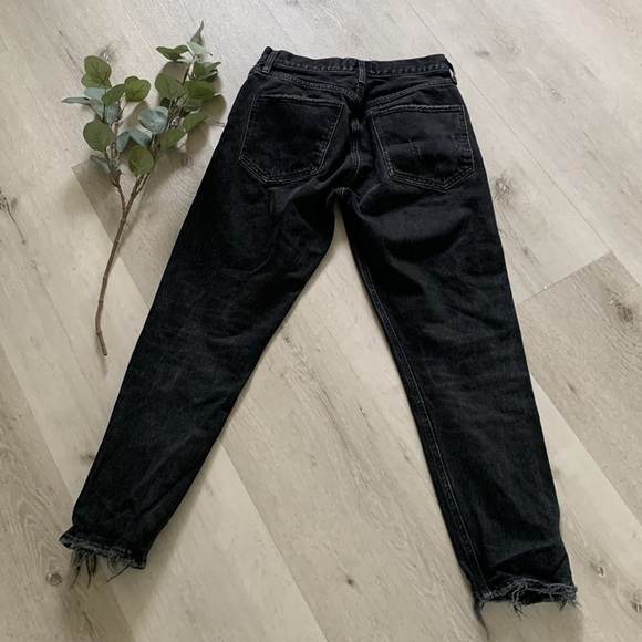 Agolde Jamie high rise jeans size 27 distressed Black Wash Classic Tapered Denim - Picture 16 of 16